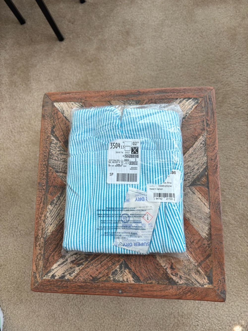 Lands End Tur/Red/Pin Stripe Tankini Top & Tummy Control Swim Skirt Size 8 - Picture 3 of 5